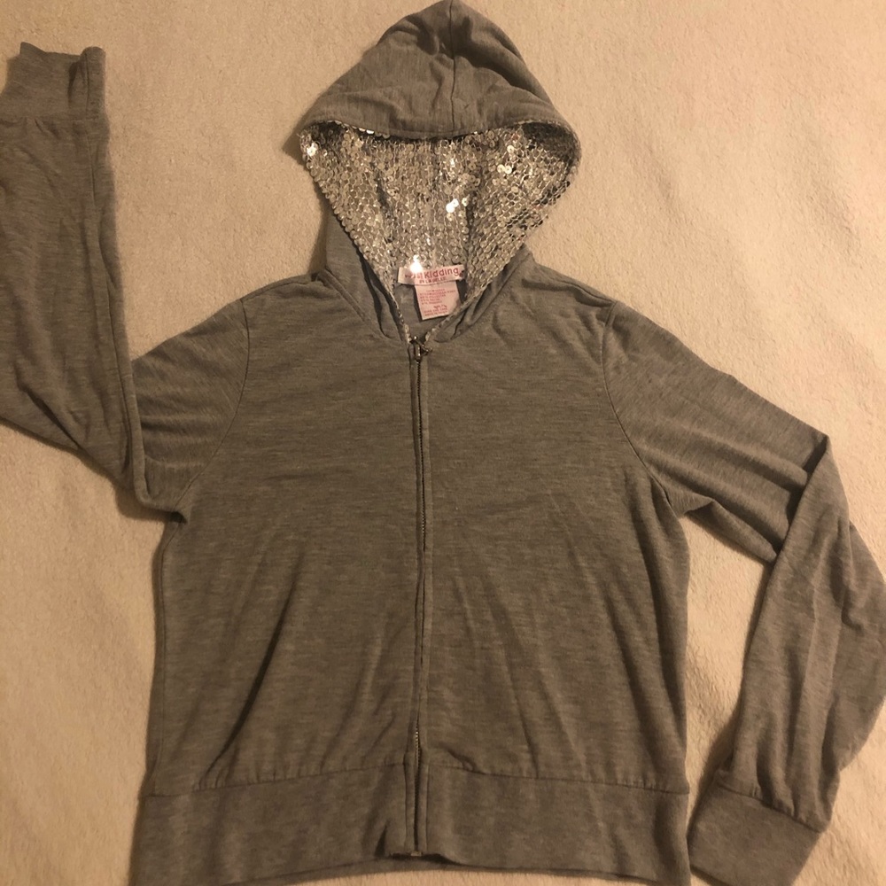 Girls Hoddie brand just kidding by la belle xlarge
